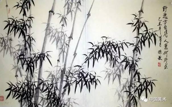 板橋畫竹，多不亂，少不疏，秀勁絕倫